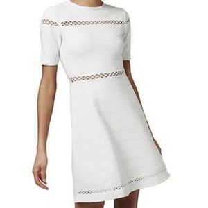 Topshop Openwork Inset Bandage Skater Dress